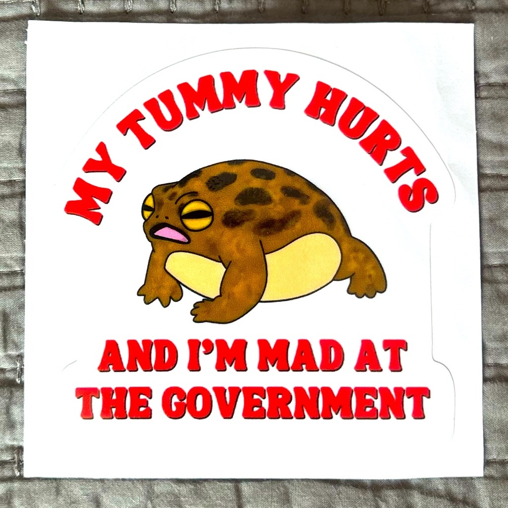 🎁 Tummy Hurts Toad Sticker